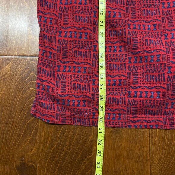 Old College Inn Vintage AOP Tribal Print Red Navy Button Front Casual Shirt XL - Picture 9 of 9